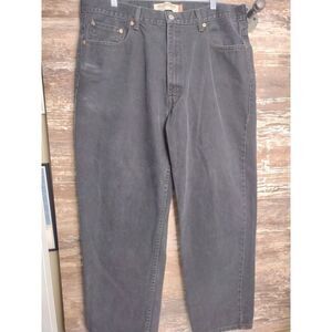 Levi's 550 Red Tab Jeans Size 40x30 Black Wash Relaxed Fit Denim (39x29.5)
